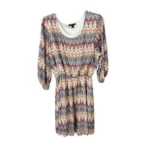 Espresso Boho Blouson Dress Women's Size 2X Multicolor long sleeve Southwestern